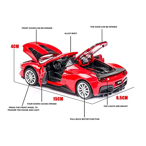 Kits Juguetes Modelos Coches De Moda para Ferrari-laferrari J50 1:32 Simulación De Aleación De Fundición A Presión Pull Back Sports Car Model Toy Gift Collection Expresión De Amor (Color : Rojo)