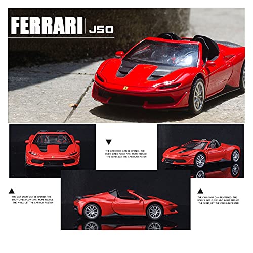 Kits Juguetes Modelos Coches De Moda para Ferrari-laferrari J50 1:32 Simulación De Aleación De Fundición A Presión Pull Back Sports Car Model Toy Gift Collection Expresión De Amor (Color : Rojo)