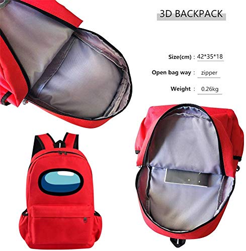 KKP Mochila Among Us Escolar Infantil, Mochila Juego el Impostor para Niños Con Diseño 3D Ideal Para Colegio