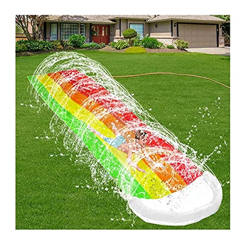 KLDDE Arco Iris Deslizante Agua corredera Alfombra de Agua Diapositivas de Agua Piscina con Chorro de Agua para niños Césped Jardín Juegue Juegos de Piscina Juegos de Agua Al Aire Libre