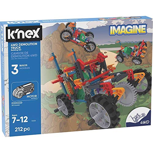 K'nex Imagine - Caja Camión Demolición con Motor, Juego de Construcción, 212 piezas, +7 años (Ref. 41326)