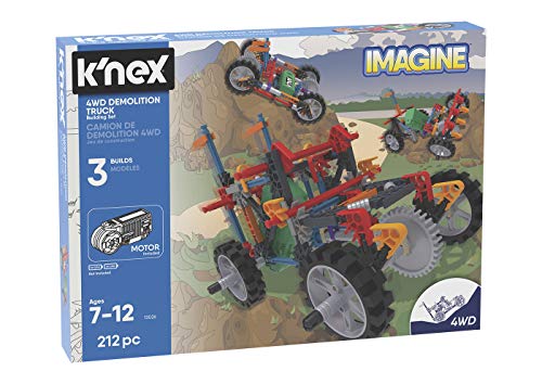 K'nex Imagine - Caja Camión Demolición con Motor, Juego de Construcción, 212 piezas, +7 años (Ref. 41326)