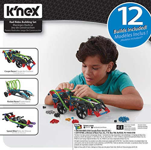 K'Nex Rad Rides Set-206 Parts-12 Models-Ages 7 and up-Creative Building Toy Juguete de construcción, multicolor (15214) , color/modelo surtido