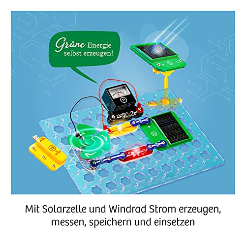 KOSMOS 620684 Easy Elektro Green Energy, Genera energía renovable, almacena y Utiliza Amazon Exclusive, Caja de experimentos para niños a Partir de 8 – 12 años de producción de Electricidad.