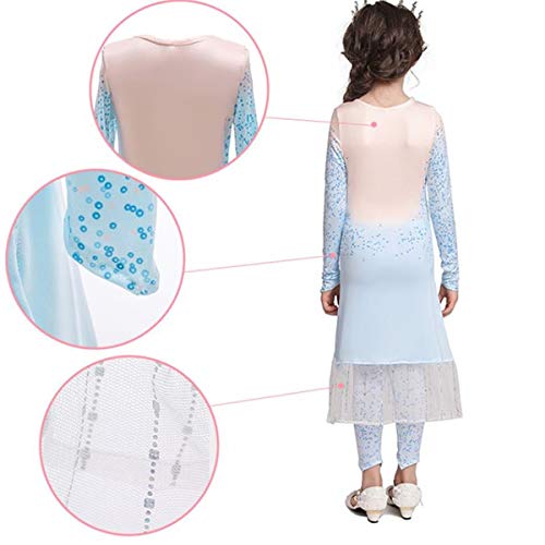 Kosplay Niñas Disfraz de Elsa Vestido Nieve Reina 2 Reino de Hielo Vestidos de Carnaval Fiesta Halloween Cosplay Navidad Costume 3-14 Años