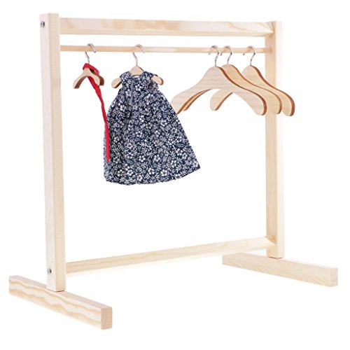 kowaku 1 Juego de Perchero de Madera para Casa de Muñecas, Perchero para Vestido, 30 Cm para Muñeca SD 1: 6, Nuevo