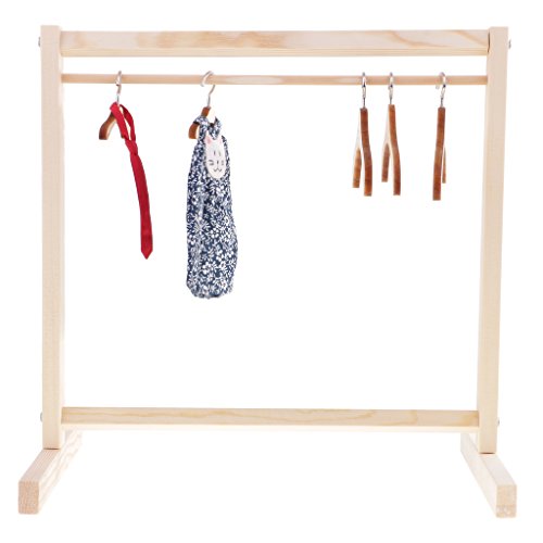 kowaku 1 Juego de Perchero de Madera para Casa de Muñecas, Perchero para Vestido, 30 Cm para Muñeca SD 1: 6, Nuevo