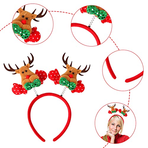 Ksopsdey 6 piezas Diadema Navideña, Diadema de Navidad Regalos Para Vacaciones Navideñas,Diadema para Niños y Adultos Disfraces de Cumpleaños, Fiesta Accesorios,Regalos Decoraciones Apoyos