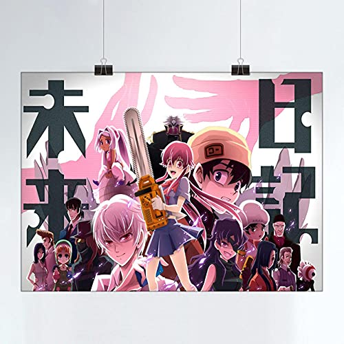 Kucyaty 5D Pintura Diamante Adulto Niños Diy Diamond Painting Kit Completo,90×110Cm,Herramienta×2,Diario Del Futuro,Mirai Nikki Mosaicos Cuadro Cristal Padres Hijos Descompresión Juguete