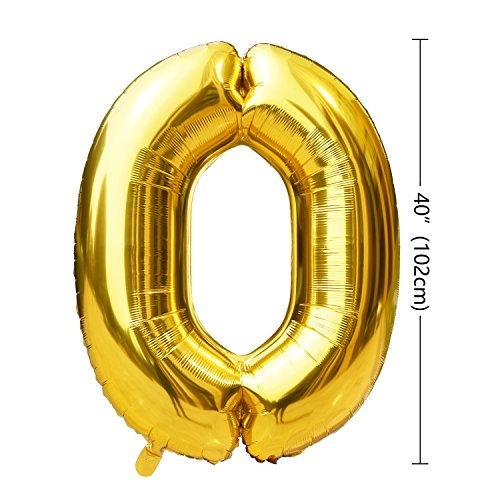 KUNGYO Letras Tipo Balón Doradas Happy Birthday+Número 80 Mylar Foil Globo+24 Piezas Negro Oro Blanco Globo de Látex 80 Años de Antigüedad Fiesta de Cumpleaños Decoraciones