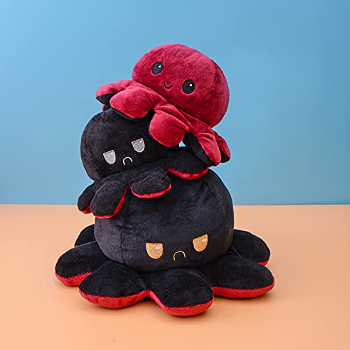 KUNSTIFY Octupus - Peluche de pulpo (tamaño XXL, 40 cm), color rojo y negro