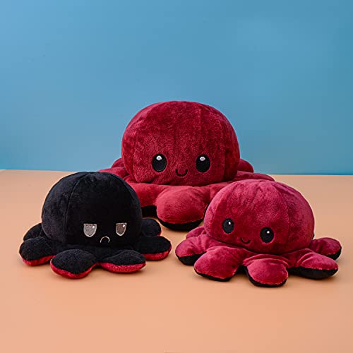 KUNSTIFY Octupus - Peluche de pulpo (tamaño XXL, 40 cm), color rojo y negro