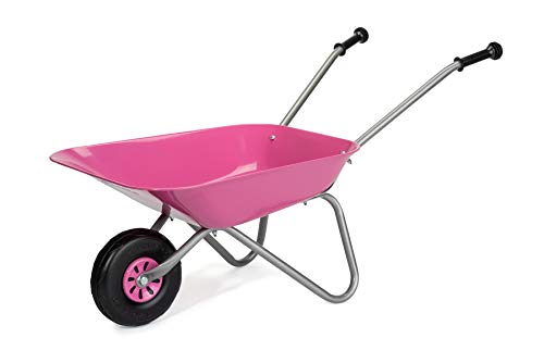 Kurgo Partir de 2,5 años, Carretilla Infantil, Cuenco de Metal, Asas de plástico, máx. Soporta hasta 25 kg, Color Rosa (Rolly Toys 274802)