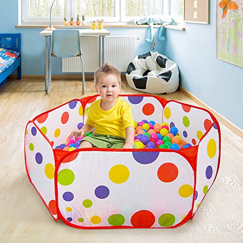 KUUQA 100cm Piscina de Bolas Piscina de Pelotas Hexágono Lunares Niños Bola Juega Piscina Tienda with Rim (Bolas no Incluido)