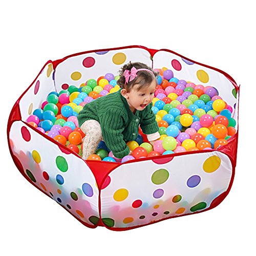 KUUQA 100cm Piscina de Bolas Piscina de Pelotas Hexágono Lunares Niños Bola Juega Piscina Tienda with Rim (Bolas no Incluido)