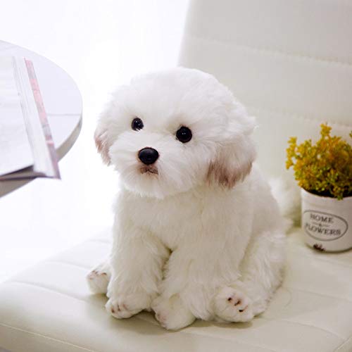 KXCAQ 11-38cm Simulación Bichon Frise Perro de Peluche de Juguete Perro de Peluche Juguetes para Cachorros Decoración para el hogar Juguetes de Regalo de cumpleaños para niños 38X21X26cm