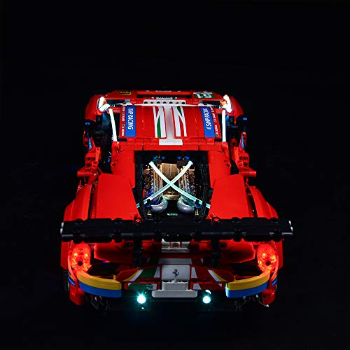 Kyglaring Juego de luces de iluminación para Lego 42125 Technic Ferrari 488 GTE, kit de luz LED para Lego 42125 (solo luz incluida)