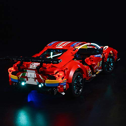 Kyglaring Juego de luces de iluminación para Lego 42125 Technic Ferrari 488 GTE, kit de luz LED para Lego 42125 (solo luz incluida)