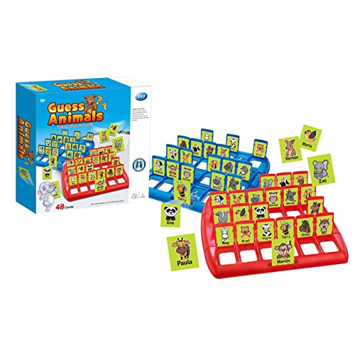 Lamptti Juego Familiar Guess Who - Adivina el Animal Adivina qué Animal es, Divertido Juego de Mesa, Juego de Viaje, Juguete de Viaje portátil para niños