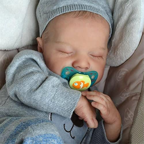 Lamptti Realistas muñecas Reborn Baby Boy 19in Sleeping Boy Muñecas realistas para bebés recién Nacidos Muñecas de Silicona Suave para Dormir Que parecen Reales