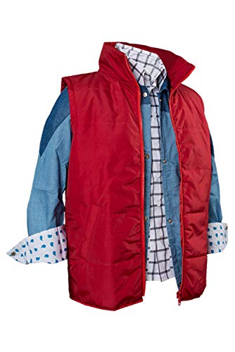 lancoszp Unisexo Adulto Disfraz de Cosplay de Marty Mcfly Chaleco de Nylon + Camisa + Camiseta, M