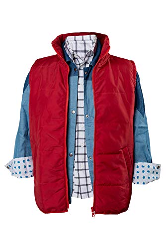 lancoszp Unisexo Adulto Disfraz de Cosplay de Marty Mcfly Chaleco de Nylon + Camisa + Camiseta, M