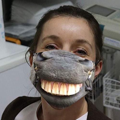 Las_Mascarillas Adultos Divertidas Risa Falsa Unisex sólido Respirable Varias Caras de Animales Reutilizable l_avables del Día los Inocentes Accesorios bromas Decoraciones Elástico