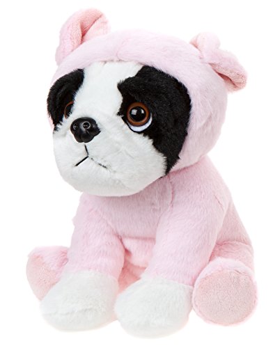 Lashuma Peluche perro bulldog francés vestido con disfraz de cerdito, 20 cm