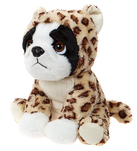 Lashuma Perro de tela con diseño de bulldog francés, disfraz de leopardo, 20 cm