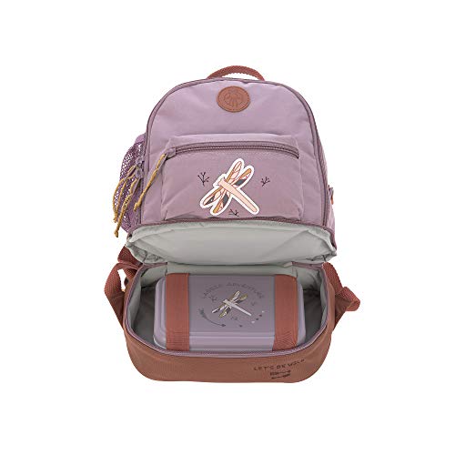 Lässig Mini Mochila para niños 27 cm, 4,5 litros arriba, 1,5 litros abajo, 3 años/Mini Backpack Adventure Dragonfly, Violeta