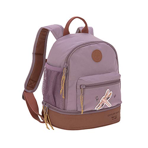 Lässig Mini Mochila para niños 27 cm, 4,5 litros arriba, 1,5 litros abajo, 3 años/Mini Backpack Adventure Dragonfly, Violeta