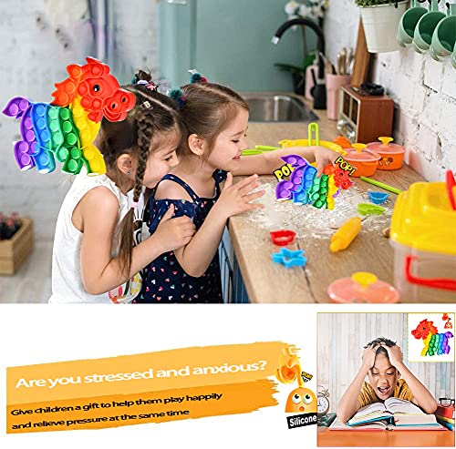 LBInerrant Silicona Pop Bubble Sensorial Fidget Juguete- Pop it Push it Fidget Toy-Popit Juguete antiestres Juego para niños Adultos Autismo(Caballo Arcoiris