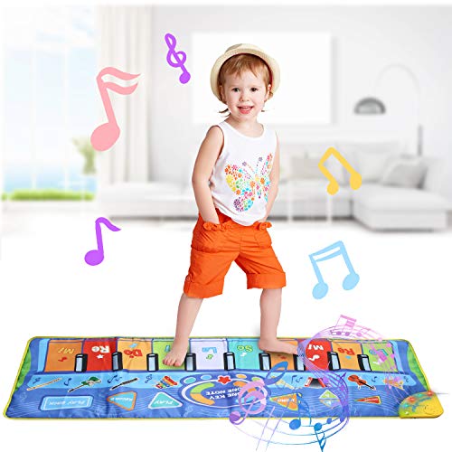 LEADSTAR Alfombra Musical, 130*48 CM Alfombra de Piano con 8 Instrumentos, Alfombra Teclado Musical, Alfombra Musical de Teclado para Bebé, Juguetes Educativos Niños, Regalos Originales Bebes