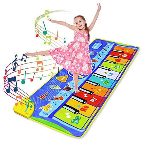 LEADSTAR Alfombra Musical, 130*48 CM Alfombra de Piano con 8 Instrumentos, Alfombra Teclado Musical, Alfombra Musical de Teclado para Bebé, Juguetes Educativos Niños, Regalos Originales Bebes