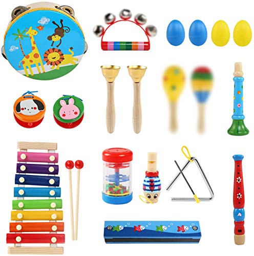 LEADSTAR Juguetes de Instrumentos Musicales, Juguetes Músicales de Percusion para Bebes, Instrumentos Musicales Infantil, Juguetes de Educación Temprana con Mochila de Almacenamiento