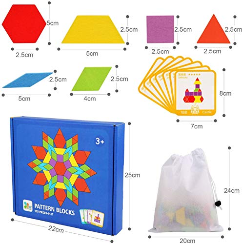 LEADSTAR Tangram Puzzle, Tangram Madera Shapes Puzzle Set Rompecabezas Tangram de Madera Kids Educativos Juegos y Juguetes con 155 Piezas de Formas Geométricas y 24 Diseños