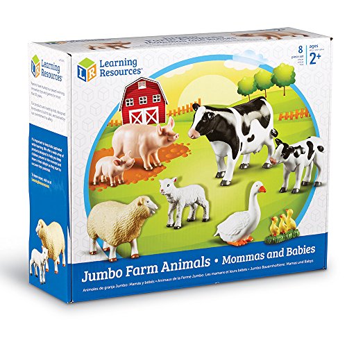 Learning Resources- Animales de la Granja Jumbo, mamás y Sus crías, Color (LER0835)