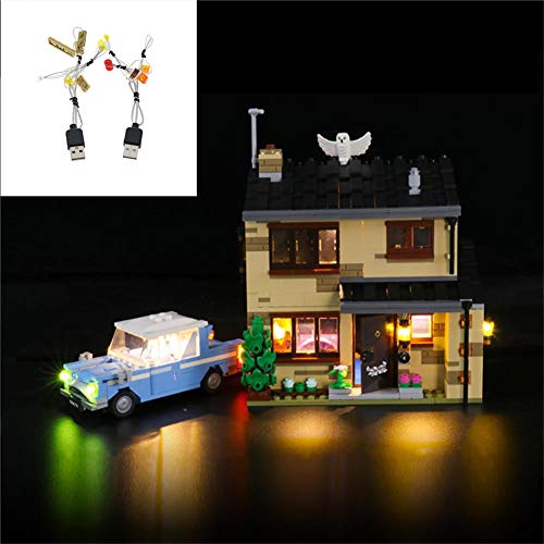 LED Light Kit De 4 Privet Drive Building Blocks Modelo Compatible con Lego 75968 Juguetes Juego De Luces (No Incluir Modelo)