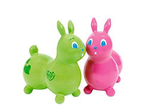 Ledraplastic Rody Raffy Verde Lima - 1 x Hüpftier Inflable en Forma de un Conejo / Longitud Verde: 45 cm / Altura: 35 cm / Semi-Periferia: MAX. 66 cm