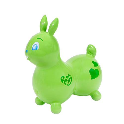 Ledraplastic Rody Raffy Verde Lima - 1 x Hüpftier Inflable en Forma de un Conejo / Longitud Verde: 45 cm / Altura: 35 cm / Semi-Periferia: MAX. 66 cm