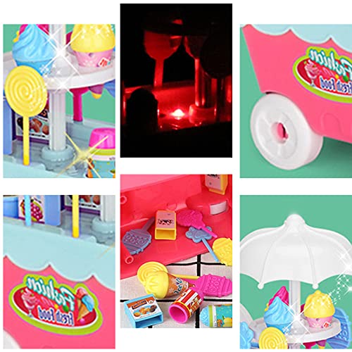 lefeindgdi Carro de helados Carro de la tienda para los niños Comida Camión Juguetes educativos Juego de comida Juego de juegos de rol de simulación para la actividad del niño Niños Niños Niñas