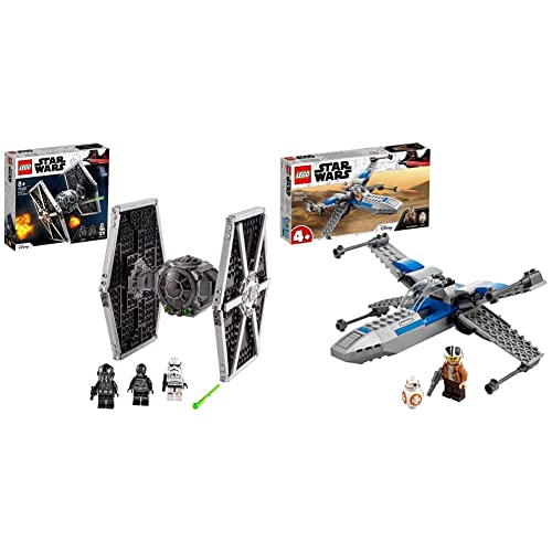 LEGO 75300 Star Wars Caza Tie Imperial, Juguete de Construcción + 75297 Star Wars ala-X de la Resistencia, Nave Espacial de Juguete con Mini Figuras de BB-8 y más para Niños de + 4 años