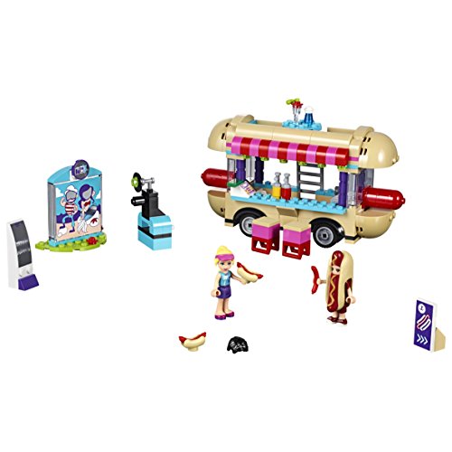 LEGO Friends - Parque de Atracciones, Furgoneta de Perritos Calientes, Juguete de Construcción Incluye MiniFiguras de Nate y Stephanie (41129)