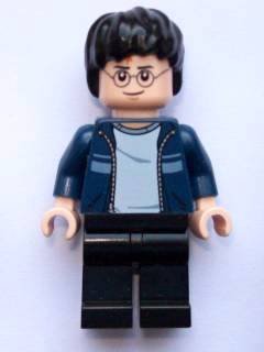 LEGO Harry Potter: Harry Potter Con Chaqueta Azul Oscuro (Negro Piernas) Minifigura