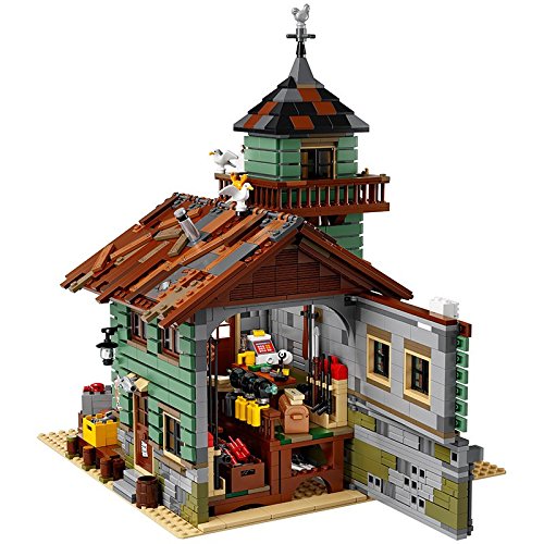 LEGO Ideas - Antigua tienda de pesca, Set de construcción de edificio pesquero con minifiguras de pescadores y muñecos de gaviotas, recomendado a partir de 12 años (21310)