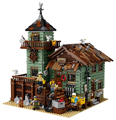 LEGO Ideas - Antigua tienda de pesca, Set de construcción de edificio pesquero con minifiguras de pescadores y muñecos de gaviotas, recomendado a partir de 12 años (21310)