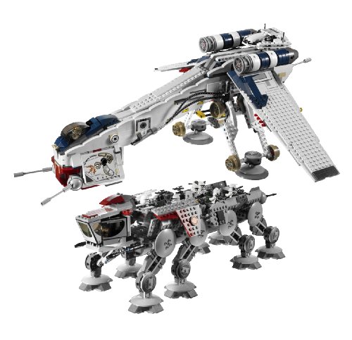 LEGO Star Wars - Republic Dropship con AT-OT Walker, Juguete de Construcción con Vehículos Basados en la Saga de la Guerra de las Galaxias (10195)