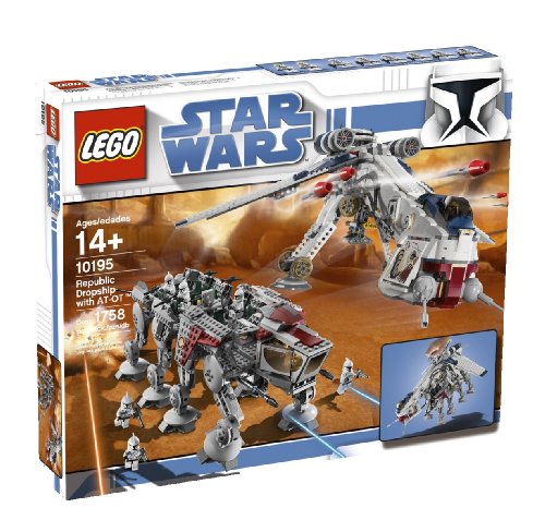 LEGO Star Wars - Republic Dropship con AT-OT Walker, Juguete de Construcción con Vehículos Basados en la Saga de la Guerra de las Galaxias (10195)