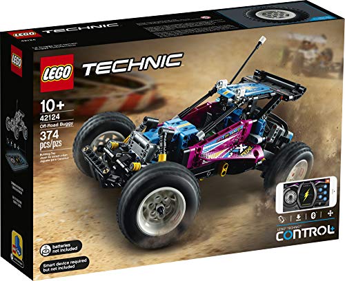 LEGO Technic Off-Road Buggy 42124 Model Building Kit; App-Controlled Retro RC Buggy Toy for Kids, New 2021 (374 Pieces)