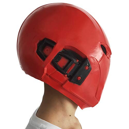 LePyCos Casco de capucha roja máscara de látex DC Batman: Under The Red Hood Superhero Cosplay Accesorio Masquerade Deluxe Props